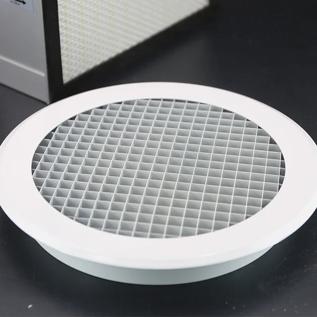 HVAC duct connecting 500mm neck size aluminum round egg crate air grille for supply or return air
