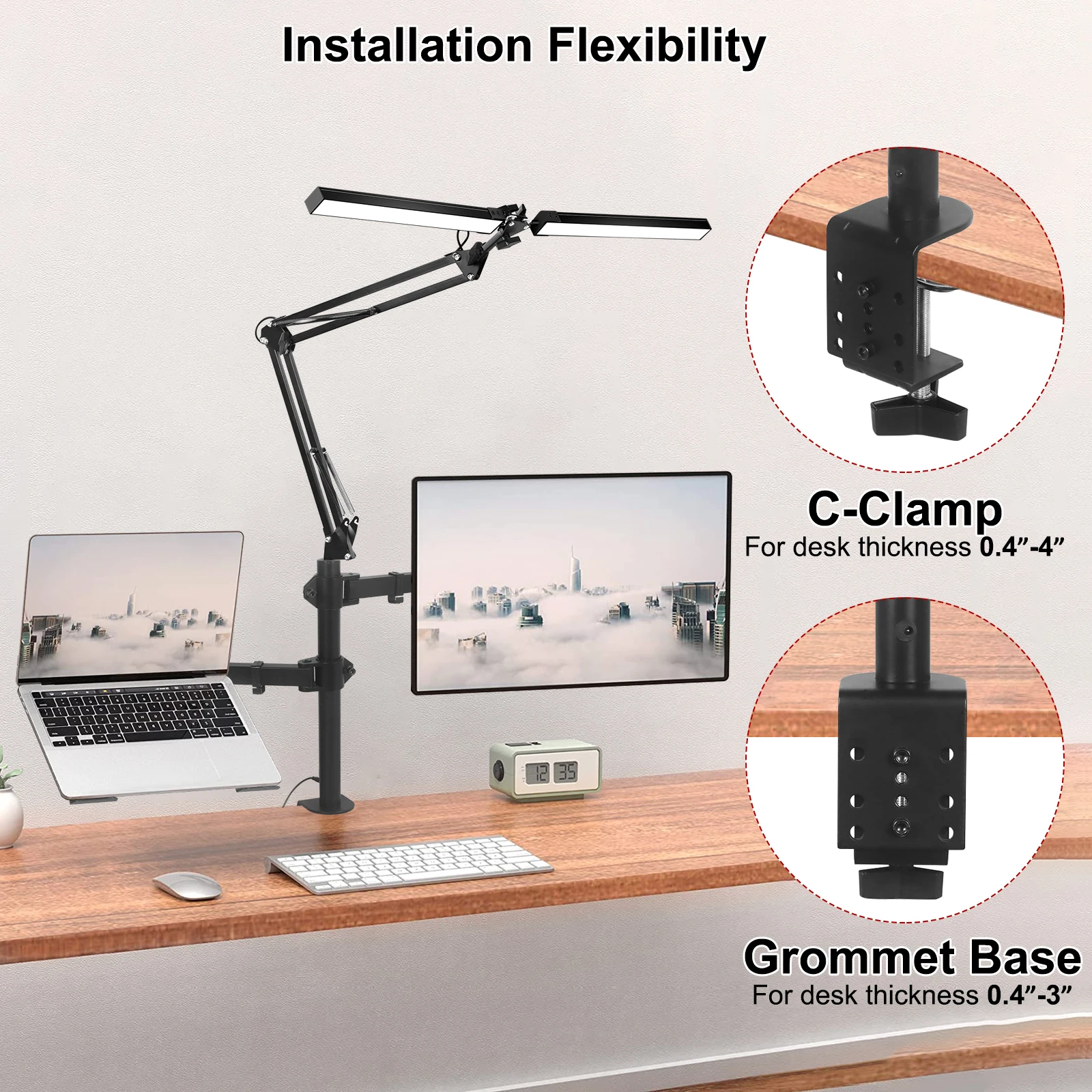 Ergonomics 2 Arm Laptop Holder Stand Lcd monitor Arm computer monitor wall mount