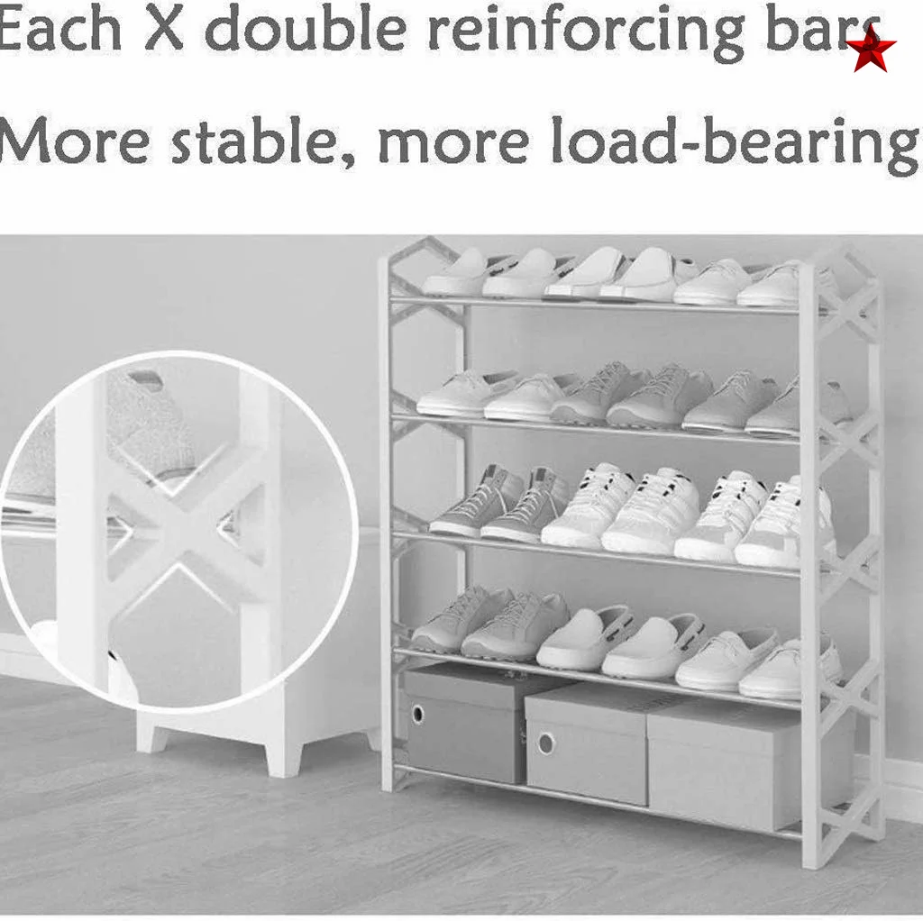 Modern Cheap price custom 6 tier metal steel non-woven shoe cabinet steel shoe racks for sale