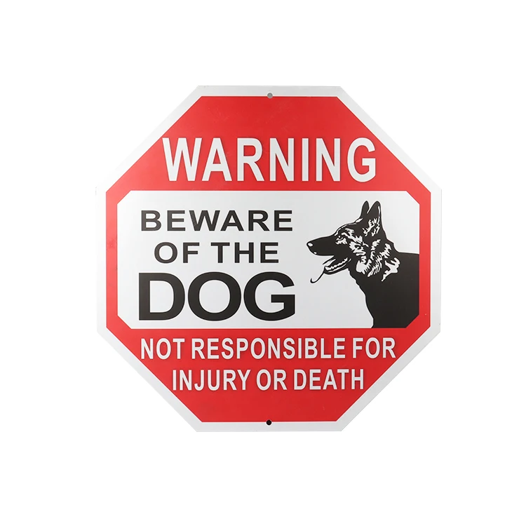 Reflective Aluminum Beware  Of The Dog Warning Logo custom Prohibition Sign