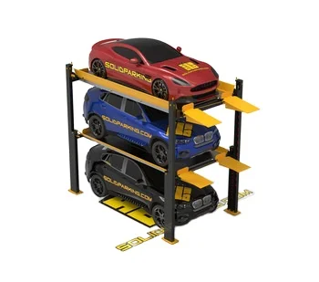 Most popular space saving 3 cars Four post 3 Floors 3 Stacking car lifter parking For Car garage workshop equipment