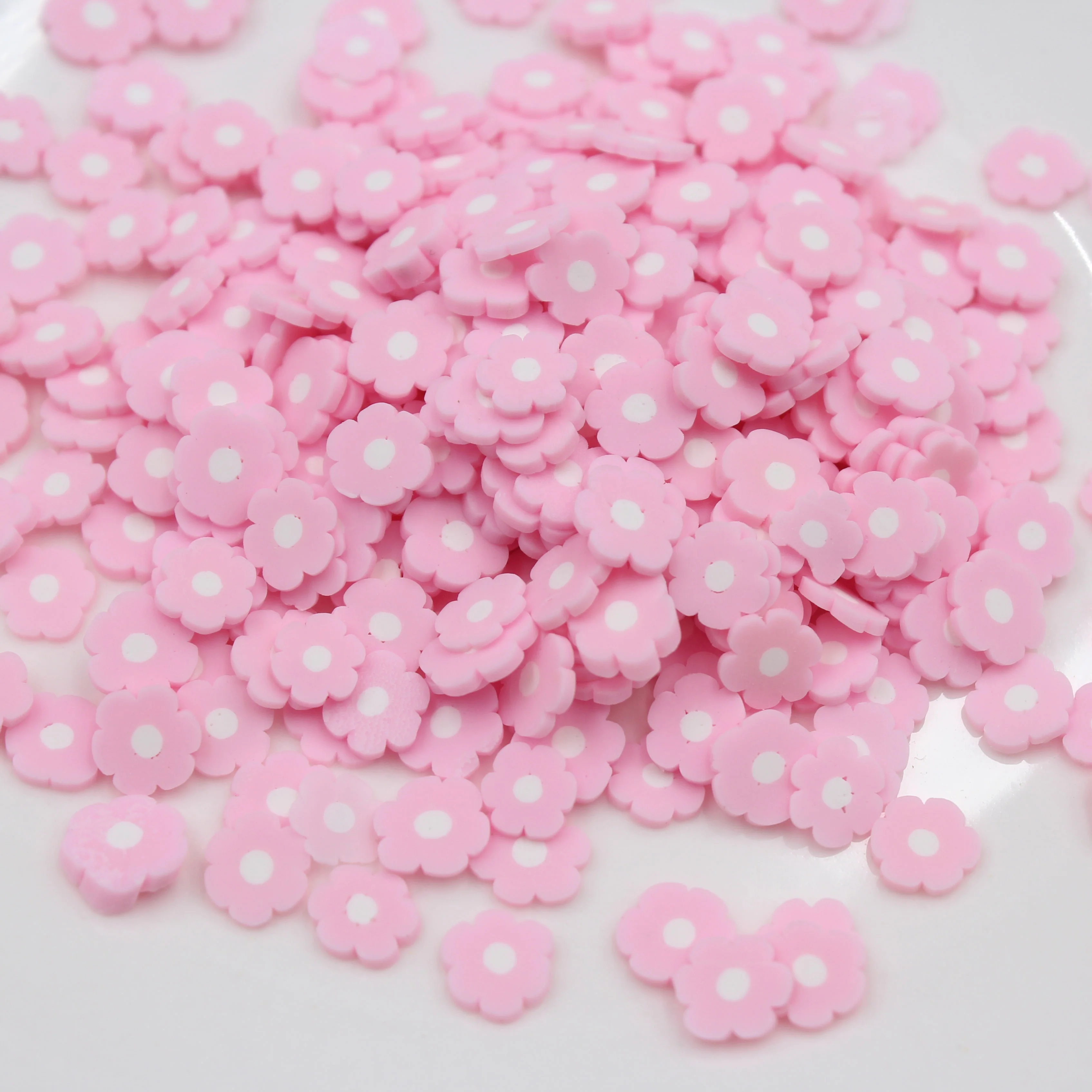 1KG Spring Themed Pink Flower Slices Polymer Clay Soft Pottery for Decoration DIY Crafts Filler Accessories