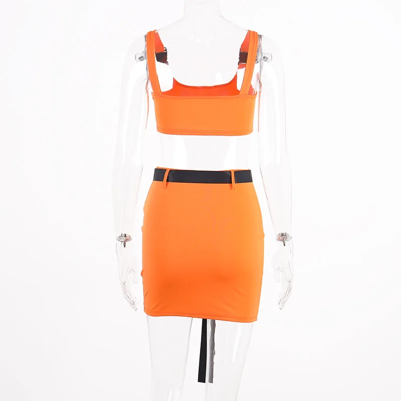 HYD705C women 2 pieces sets hot sale neon clothing club evening outfits