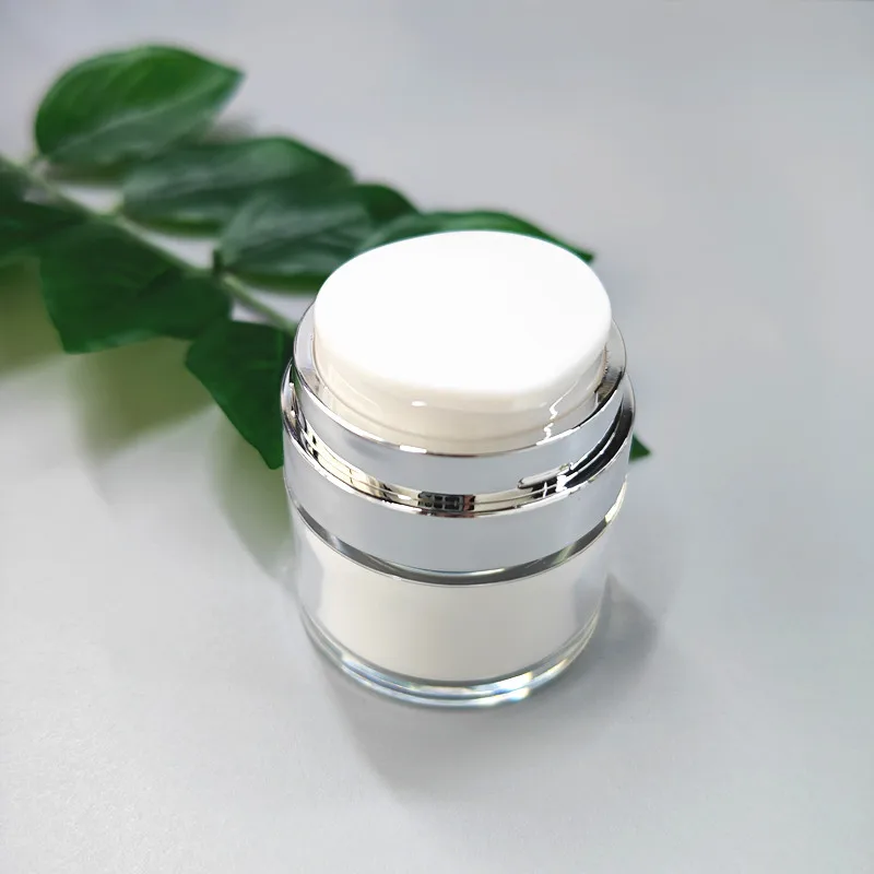 Airless Luxury Pump Jar Empty Pressing Vacuum Bottle Plastic Face Cream Jar