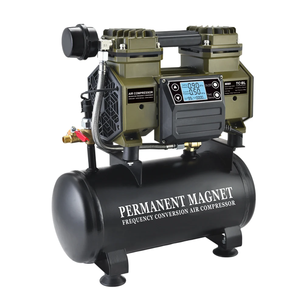 Ultra Quiet Air Compressor Oilless  with 5L Aluminum Tank Powered by AC power