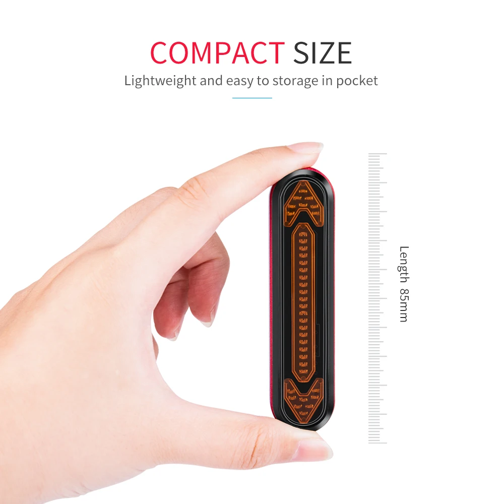 Usb Rechargeable Bicycle Tail Light Bicycle Riding Turn Signal Warning Lights Wireless Led Rear Light With Remote Control