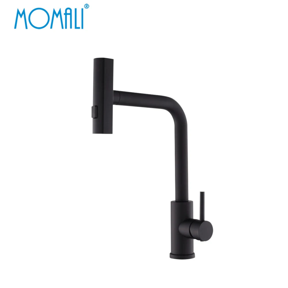 Momali 360 degree color stainless steel sus 304 commercial pull out pull-out kitchen faucet for sink