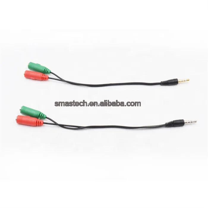 High Quality 6 Inch 3.5mm 3-Ring Speaker/Microphone Headset Splitter For Phone Computer Cabo