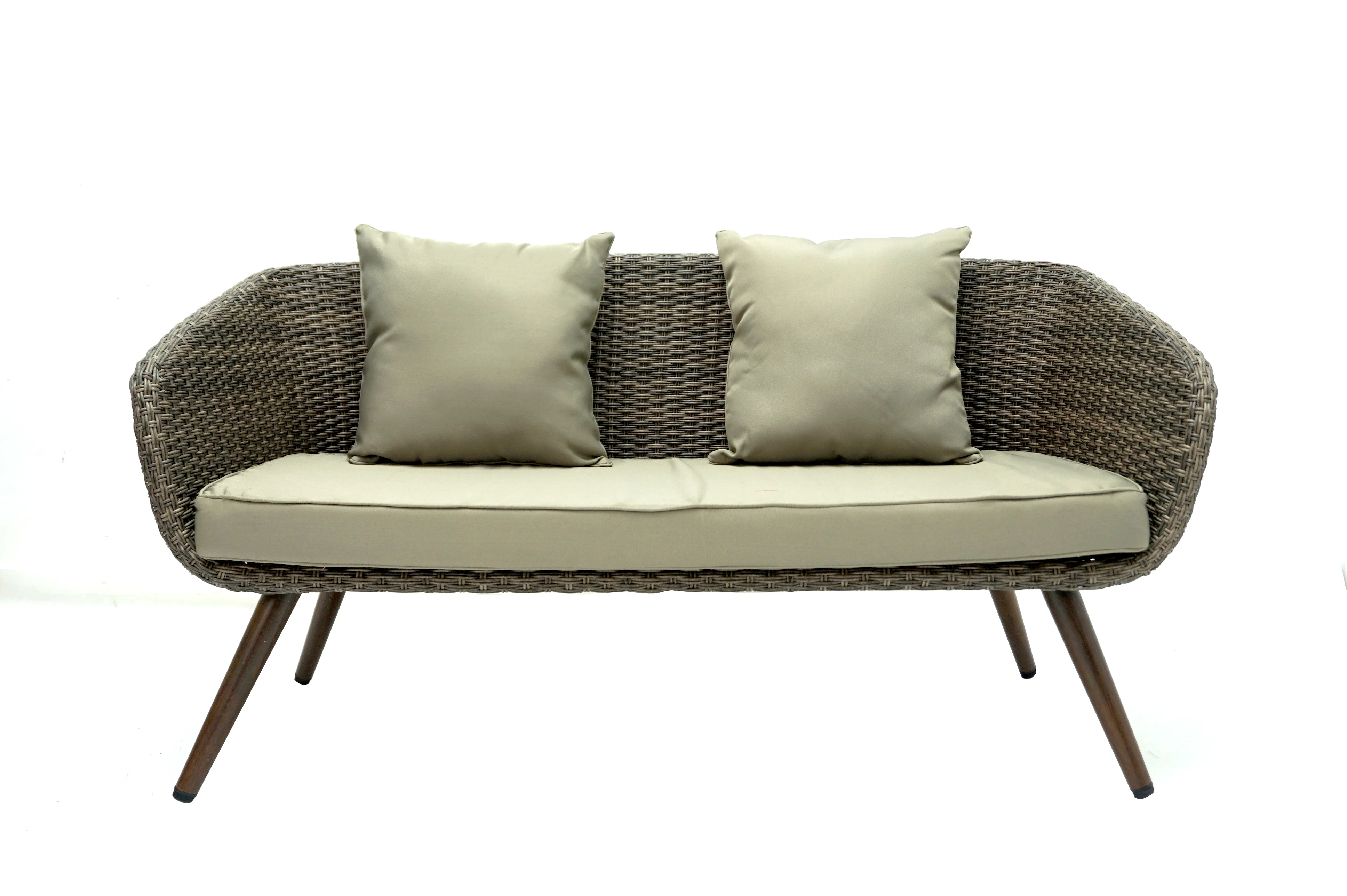 Wholesale modern brown sofa garden set rattan/wicker 4 pcs sofa set furniture outdoor patio rattan sofa set