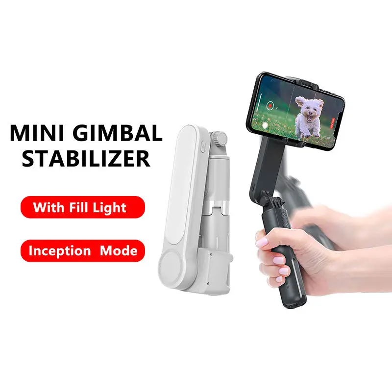 KEKAXI New Product L09 Handheld Cell Phone Gimbal With Led Light Video Stabilizer Selfie Stick Tripod