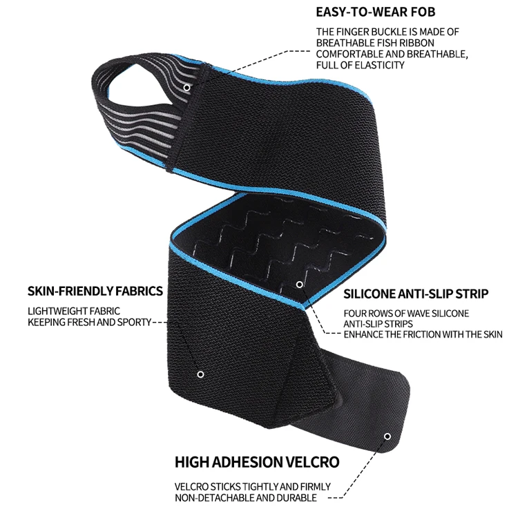 Long Stretching Elastic  Sport Fitness Workout Wrist  wrap  Body Building Powerlifting Weight Lifting Wrist Straps for Men Women