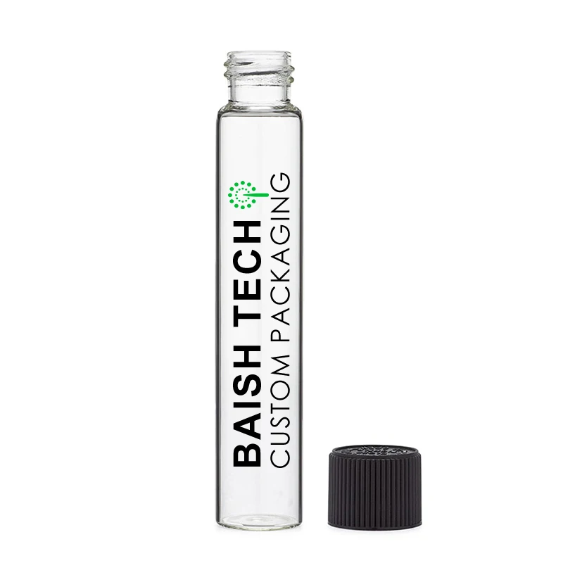 109mm 120mm 98ml 135mm transparent glass joint tube tubes blunt pre roll containers with CR cap