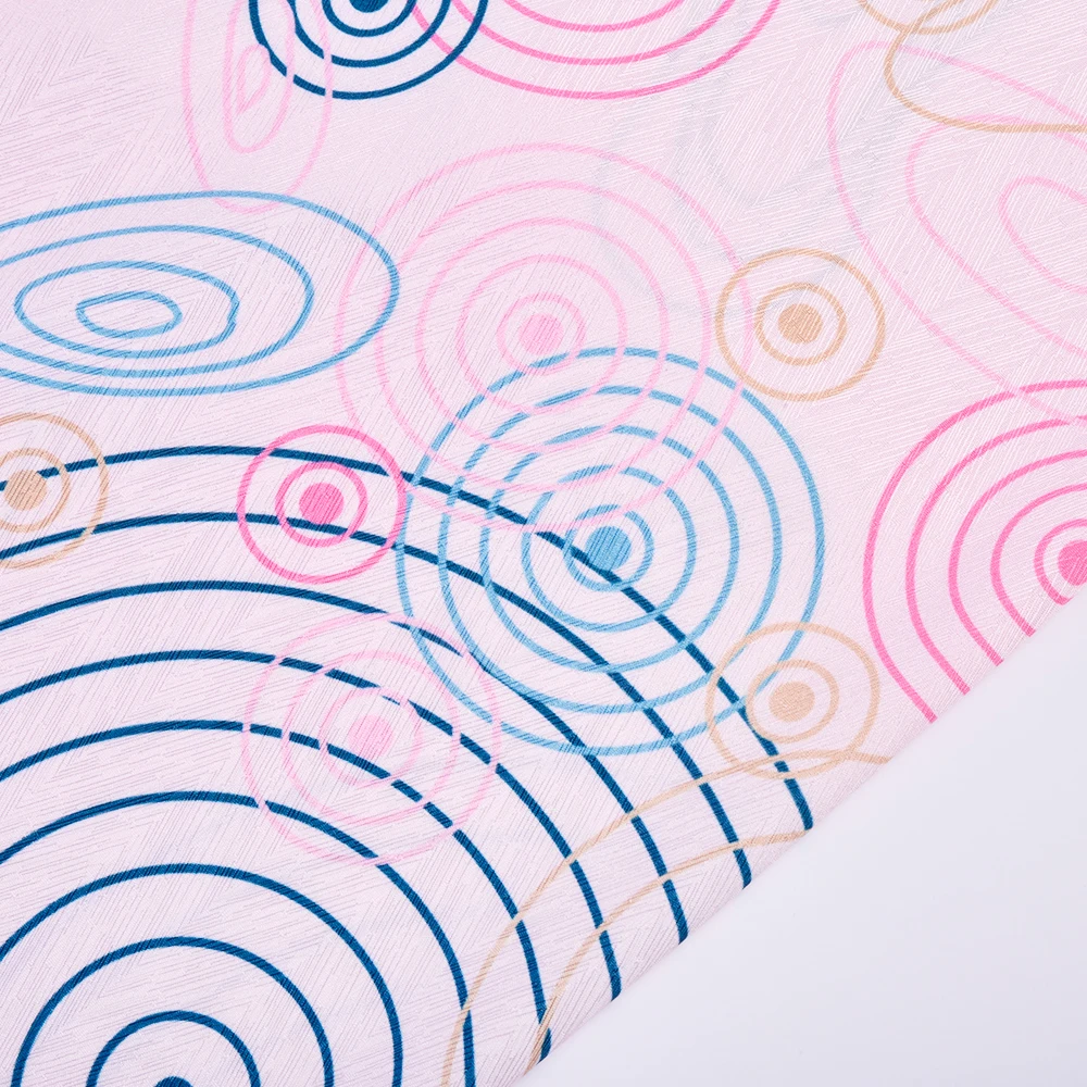 Tidal Flow Design Pink Stripe Print 100% Polyester Print Fabrics for Dress