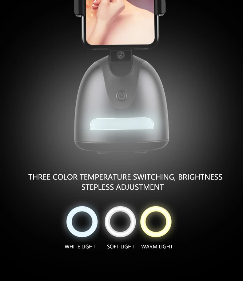 Face Tracking Cell Mobile Phone Holder Desktop Phone Stand with 360 Rotate Smart Object Track Camera Cradle for iPhone Android