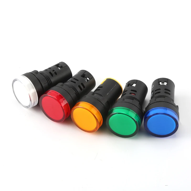 Indicator Signal Lamp Light Waterproof ad16 16ds 16mm AC/DC 12V 24V 110V 220V 380V Red Green Yellow Blue White LED Bulbs 20mA