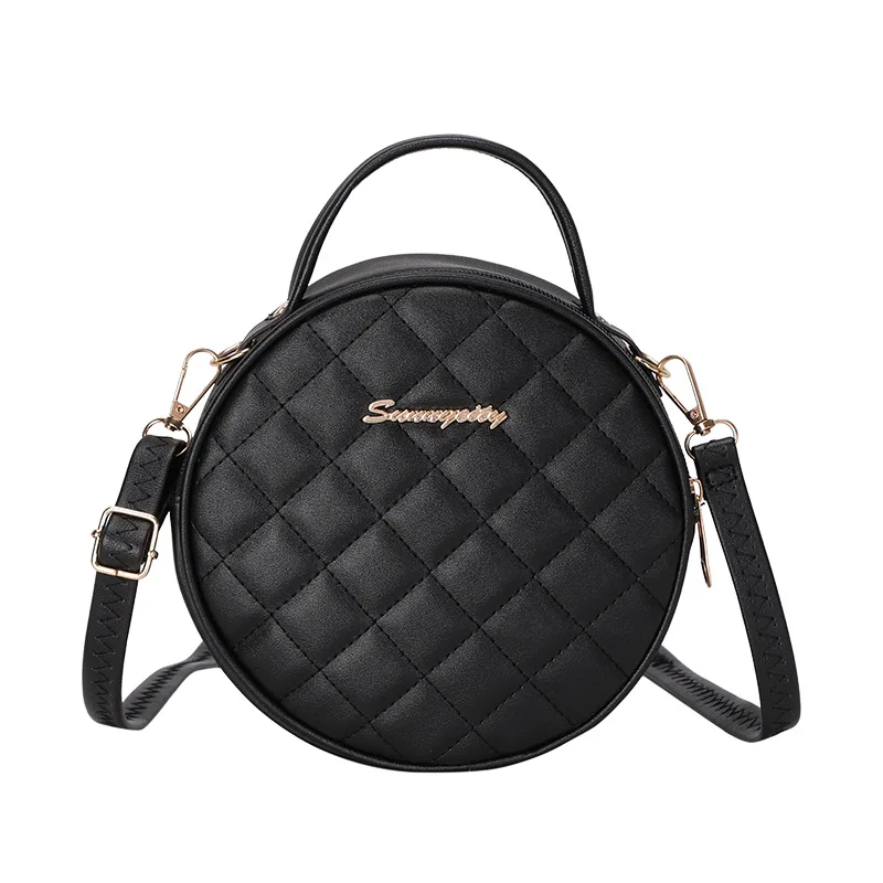 Custom PU Leather Women Purses Handbag Trendy Handbags Round Ladies Mobile Phone Bags