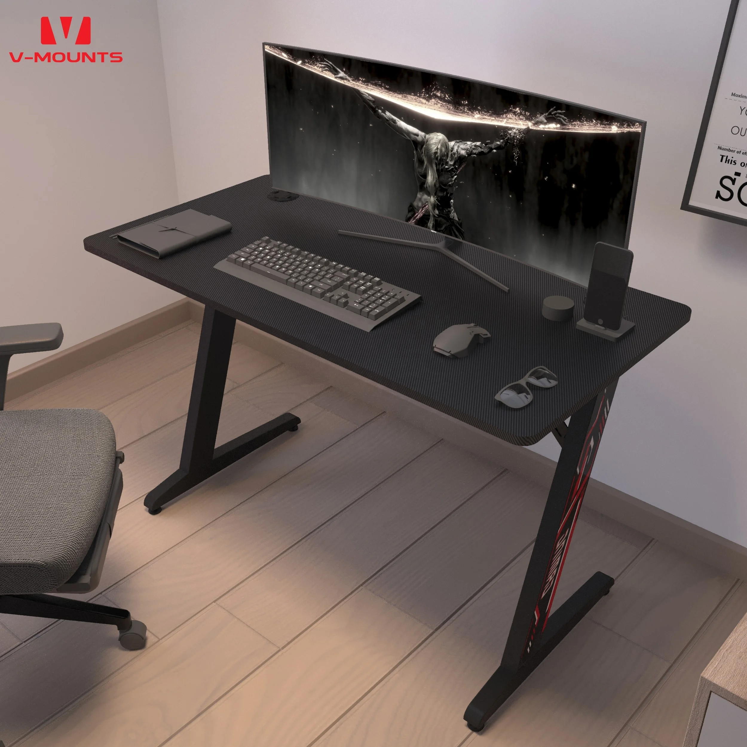 V-образные крепления отличная грузоподъемность игровой стол с настраиваемыми наклейками на ножки стола