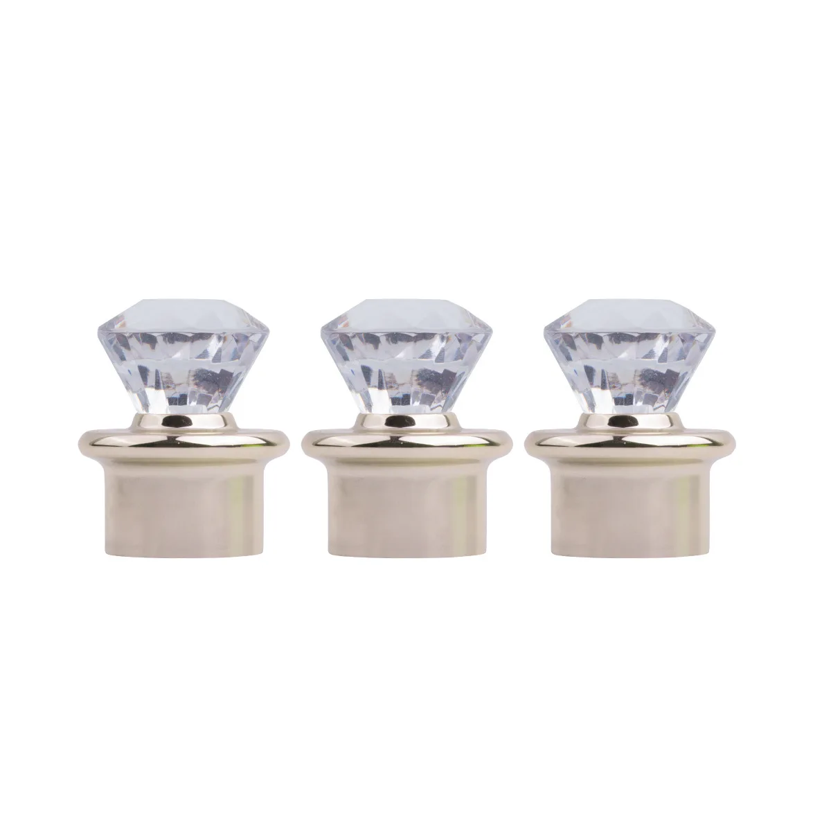 Surlyn Diamonds Transparent Top Shiny Transparent Perfume Bottle Cap with Silver or Gold Ring diamond bottle cap acrylic materi