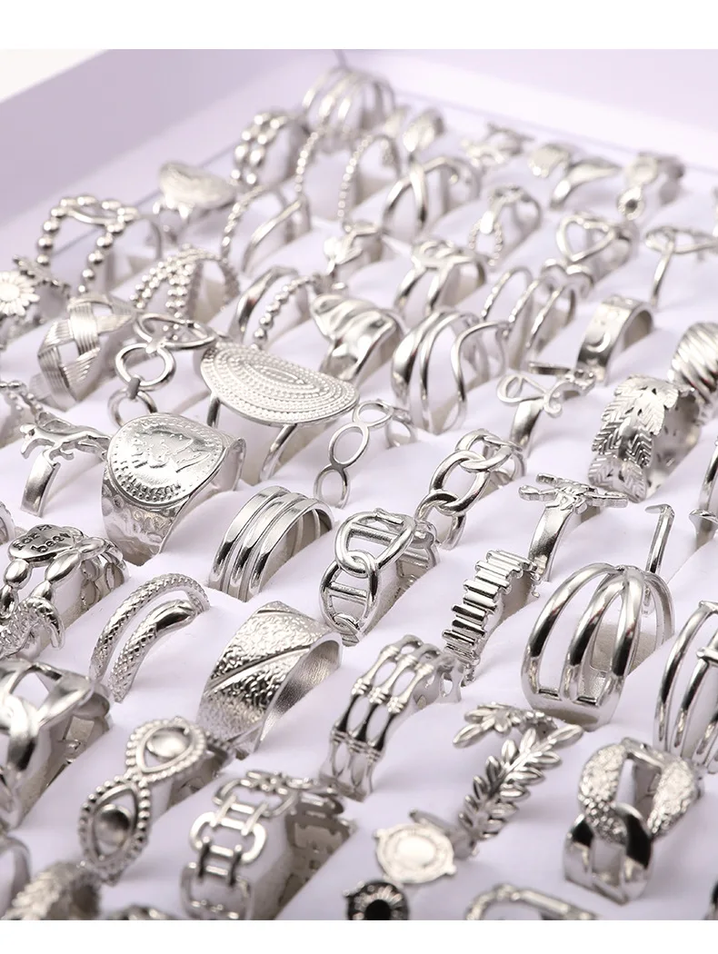 Stainless steel Ring women men adjustable size Titanium steel  finger ring Factory direct sales mixed models wholesale  jewelry