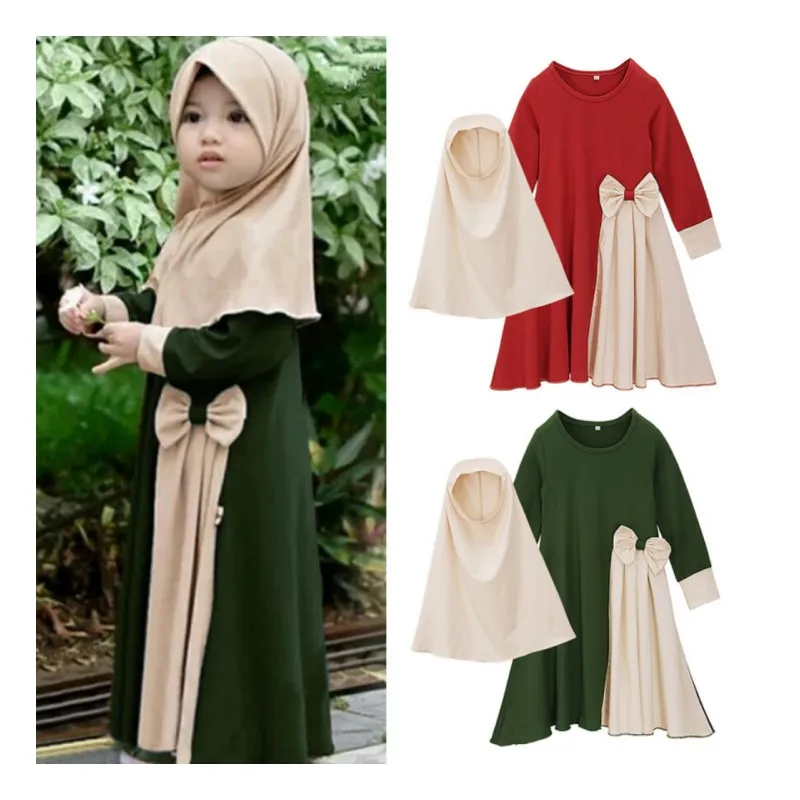ZANDY OEM мусульманское платье комплект из хиджаба длинное для девочек