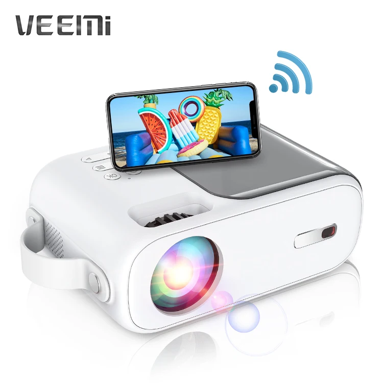 Child Projector Portable Pink Blue Green In-Stock VEEMI Q2 Power Bank Powered Outdoor Video Projector 4K Wifi Phone Mirror