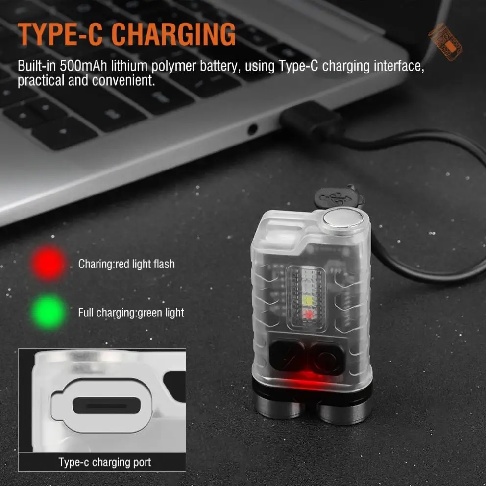 Multifunction Keychain Torch Rechargeable Edc Waterproof Magnet Uv Camping Pocket Lantern High Power Mini Portable Flashlight