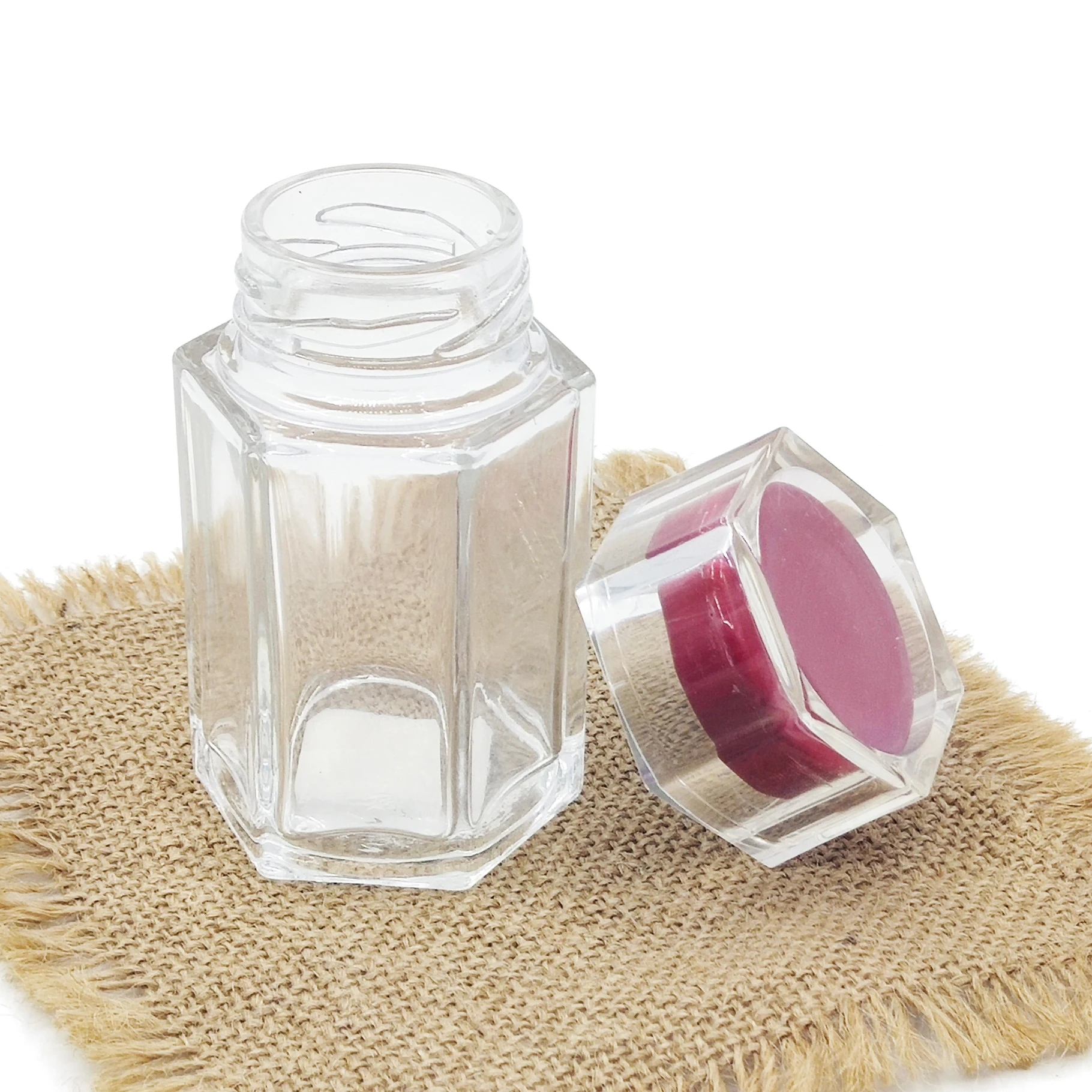 Hot selling wholesale different size glass jam jar honey jar sealed glass jar with metal lid