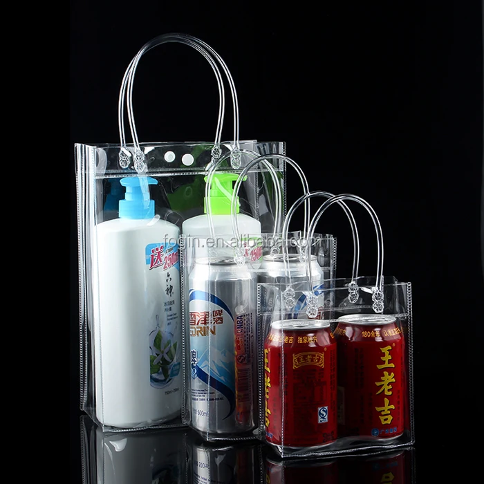 New Arrival Custom Transparent Portable Shopping Bag Clear Tote Bags PVC Gift Bag With Handles