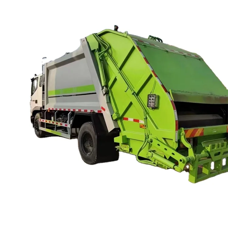 Fukuda Compressed Garbage Truck Rear Hanging Bucket Type Self dumping Garbage Truck