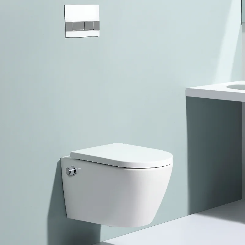 Round water saving rimless  dual flush porcelain toilet luxury wc toilet set