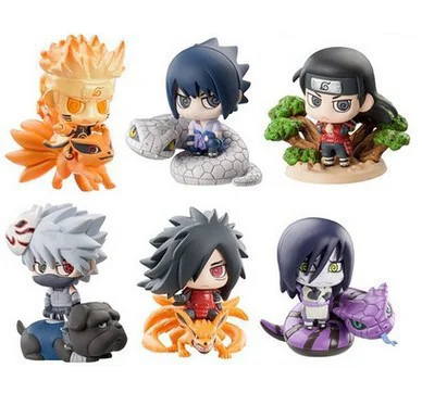 Factory price manufacturer supplier 6 Pieces/Set Narudo Cartoon Anime Character Kakashi Sasuke Action Figure Mini 3D PVC Doll Mo