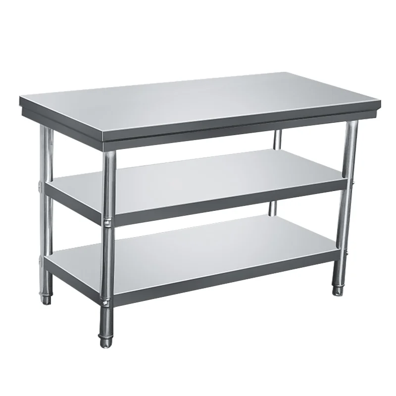 Hotel and Catering Kitchen Equipment Stainless Steel Work Table With Mid Bottom Shelf