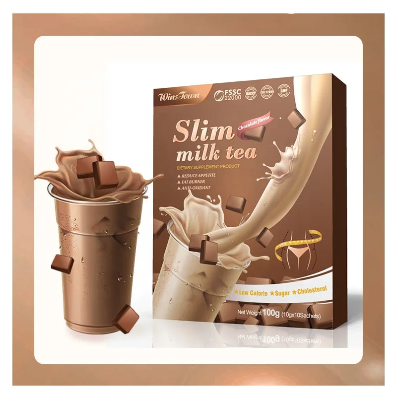 Chocolate flavor slimming milk  tea Weight Loss Body Flat Tummy detox belly fat burn slim milk tea
