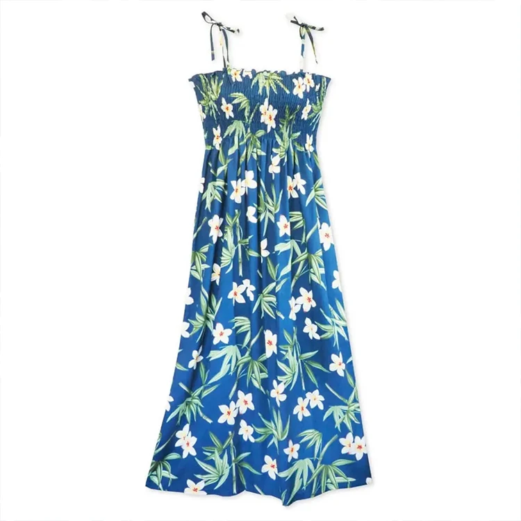 Support Customized Services Flower Hawaiian Dresses For Adult Women