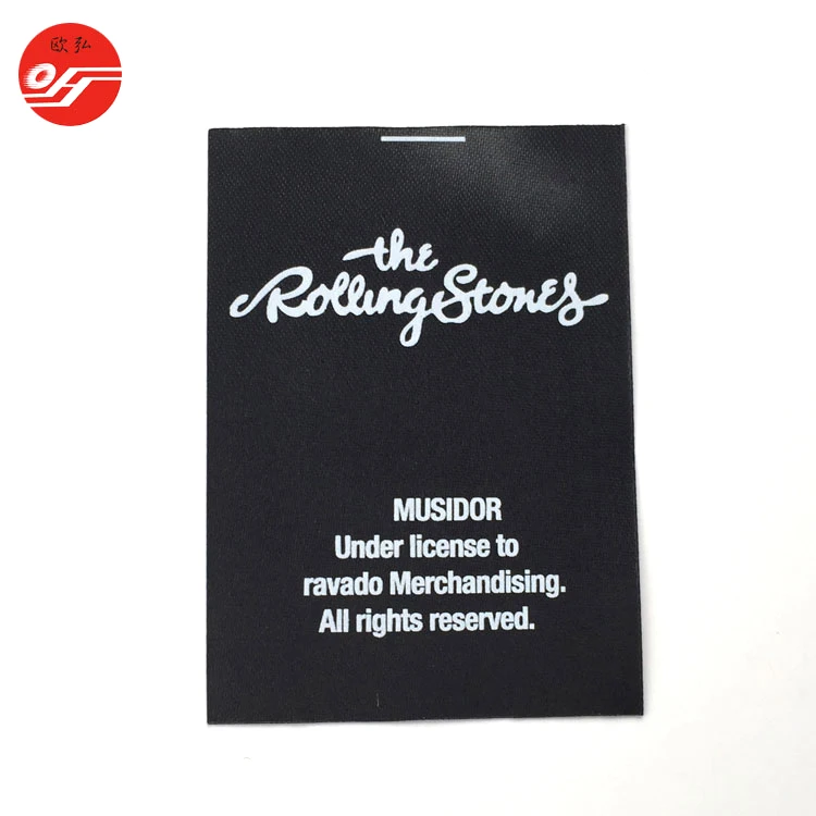 Garment Accessories silk screen printing custom washing care  satin label for clothing