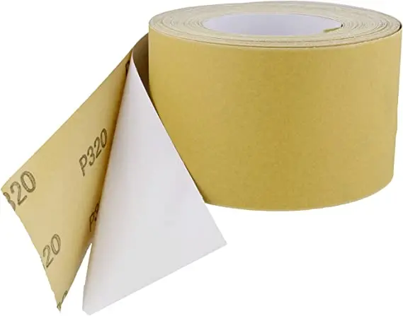 PexCraft Polishing Car Yellow Gold Aluminum Oxide Adhesive Sticky Back 80 Grit Psa Sandpaper Disc Sanding Paper Roll