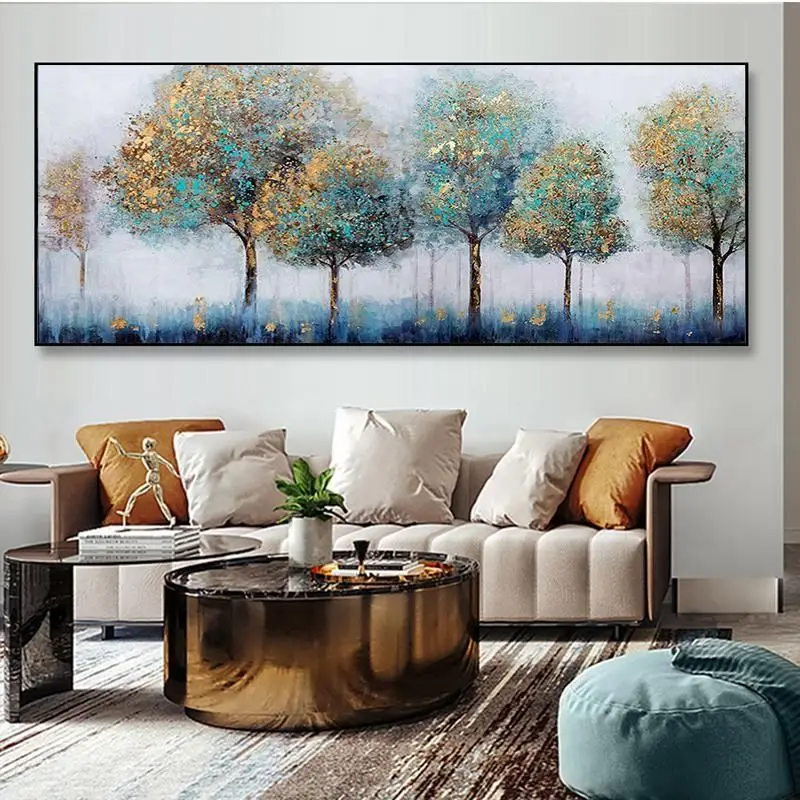 100%Hand Painted  Money Trees Abstract Landscape Wall Pictures Home Decor  money wall oil painting art