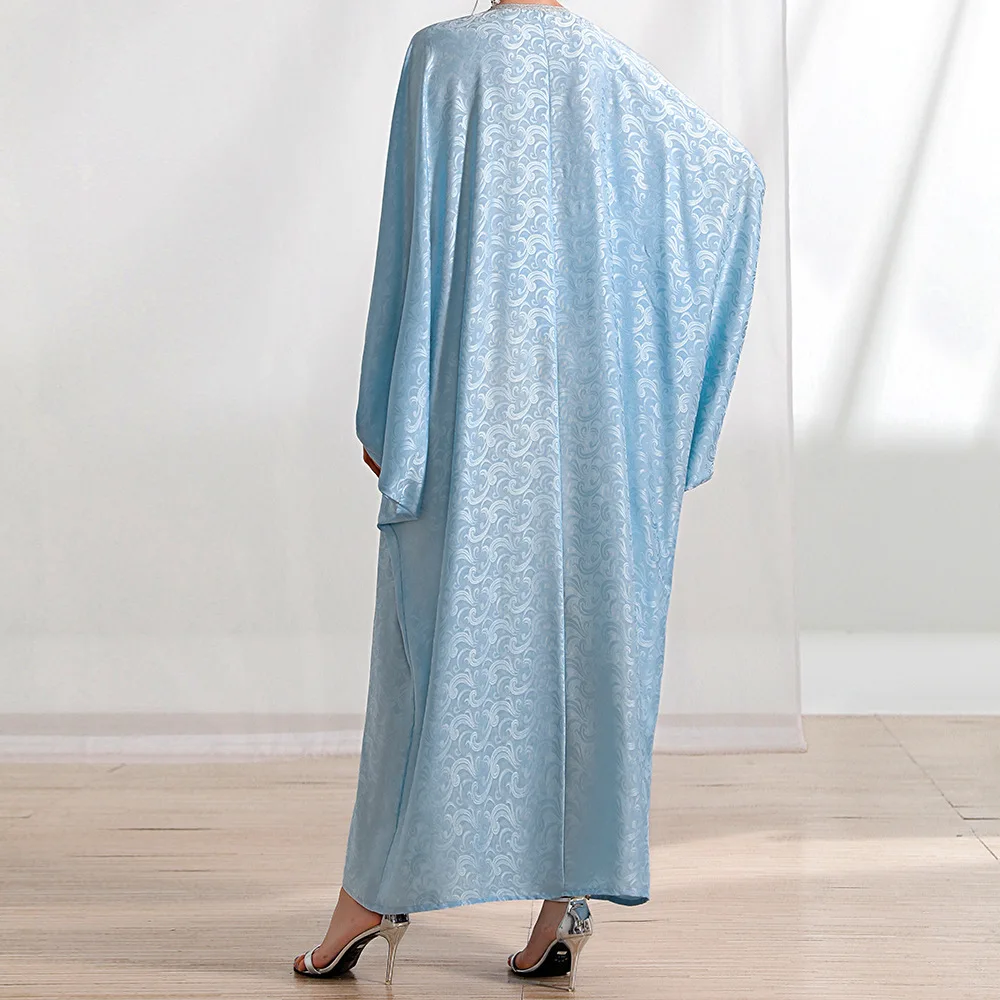Bat sleeve embroidered Arabic Dubai Abaya Kaftan Prom free size Ramadan Eid Robes  Beaded Long Moroccan Kaftan evening dresses