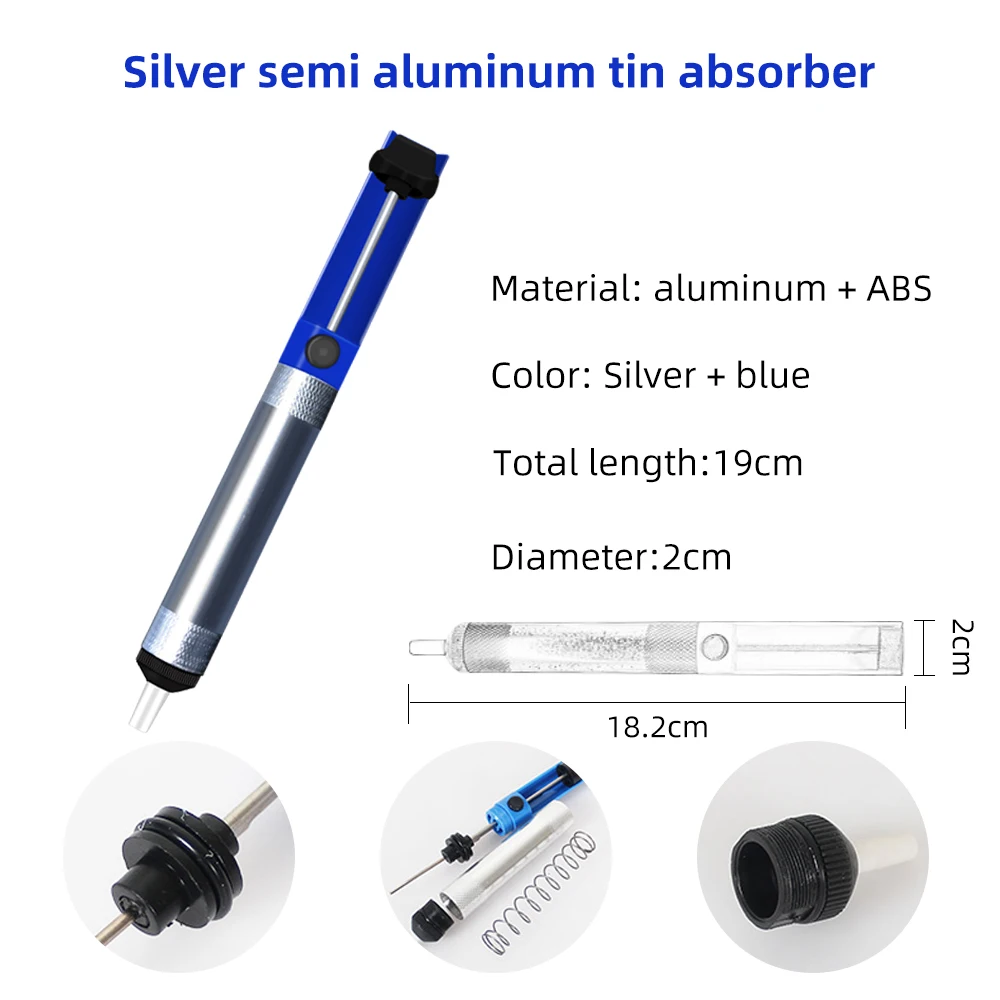 A good bit of suction high temperature resistant solder tin sucker desoldering vacuum pump with one-hand operation