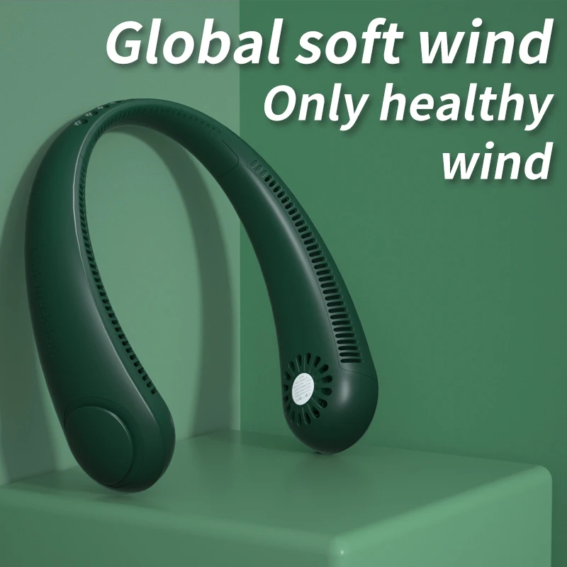 rechargeable personal mini semiconductor refrigeration hanging neck fan portable cool neck fan
