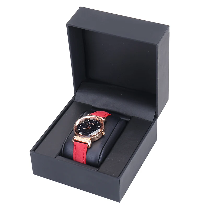 Luxury Custom High Quality Packaging Watch Boxes Wholesale PU Leather Black Watch Storage Box