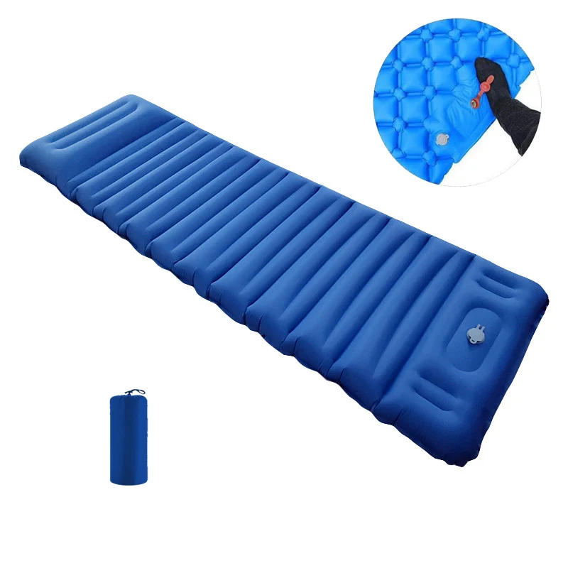 Inflatable Sleeping Pad with Built-in Pump, Comfortable Camping Mattress for Backpacking, Car Traveling and Hiking, Compact