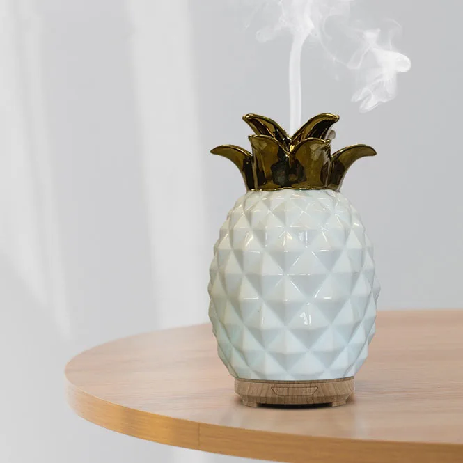 Pineapple Shaped Ceramic Aroma Diffuser  Essential Oil Air Humidifier 120ml