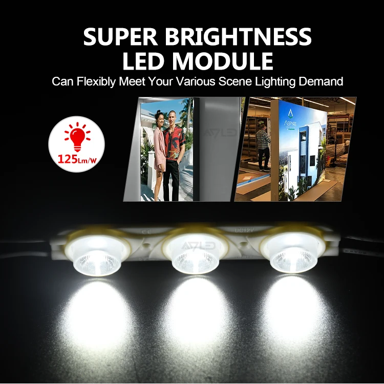 In Stock 24V 12v 6500k IP67 Waterproof 16*27 degree 3 point Edgelight outdoor 3w Side Emitter Led Module