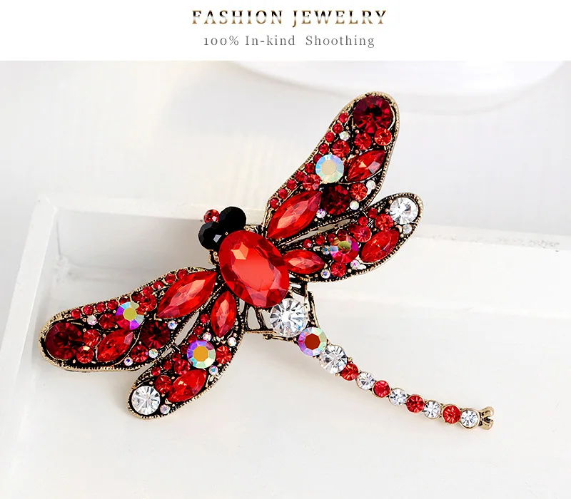 DAE140 Fashion Dragonfly Brooches Rhinestones Brooch Pin Vintage Brooch for Women