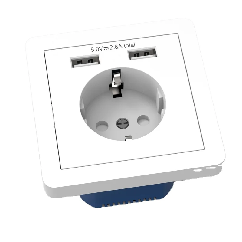 220V EU Standard Plug electric outlet Schuko Socket Germany French Russia Electrical  Wall Socket with USB ports