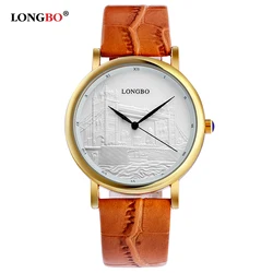 Free shipping Lovers Watch London bridge relievo dial leather strap waterproof business man Climbing sport watch