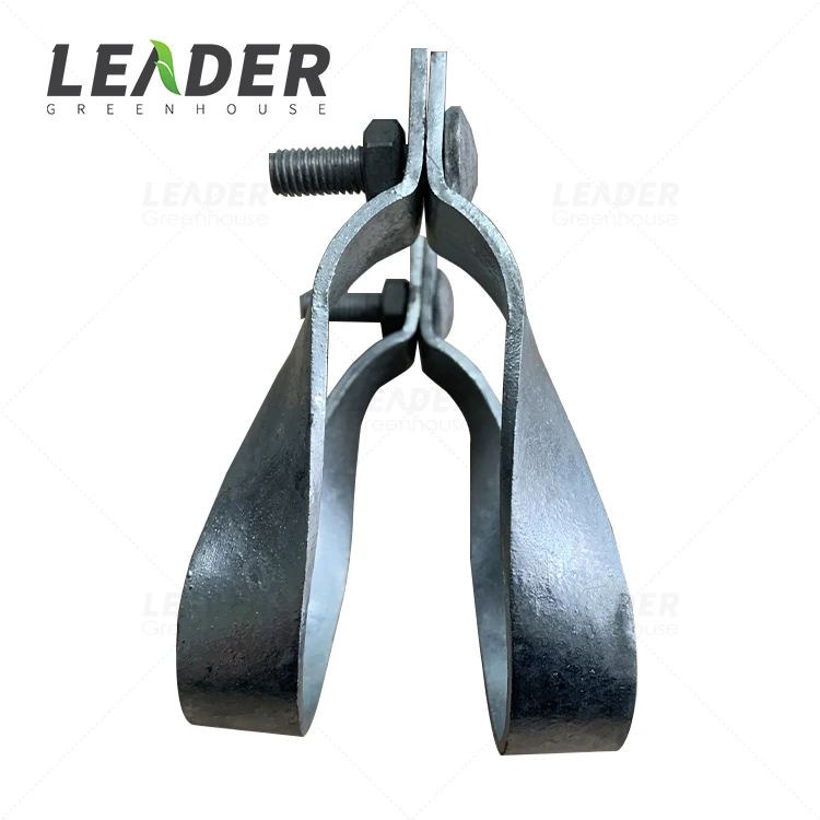 China Greenhouse Frame Accessories Standard Cross-Connector Purlin Bracket U-Sharp Anti-Wind Purlin Clamp Bolts Included