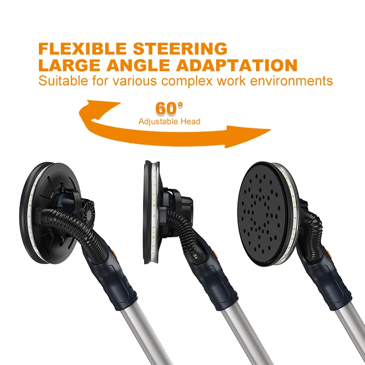 MAXXT 2024 New Design Brushless Drywall Sander Orbital Drywall Sander Light Weight Flexible Dual Suction Electric Sander