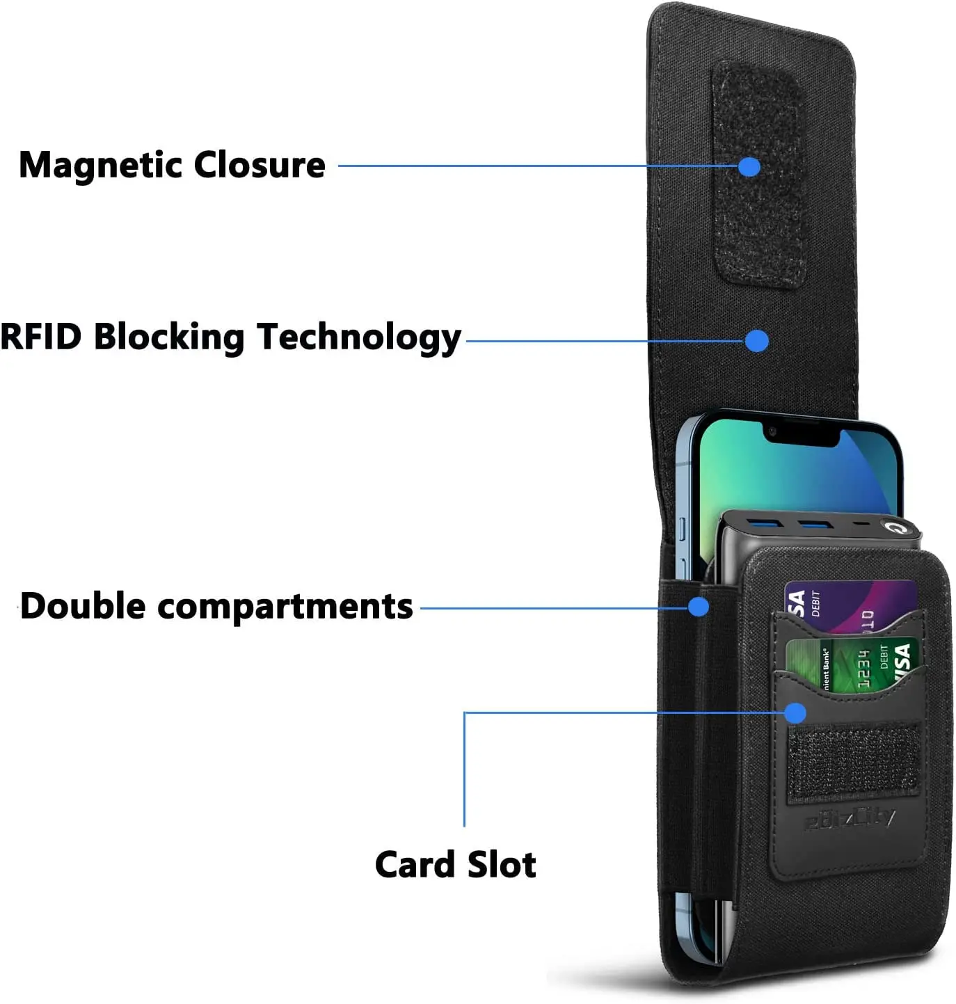 2024 Multi-purpose Storage Phone Holster Nylon Tactical Cell Phone Holder Case for Sonim XP5S XP5800